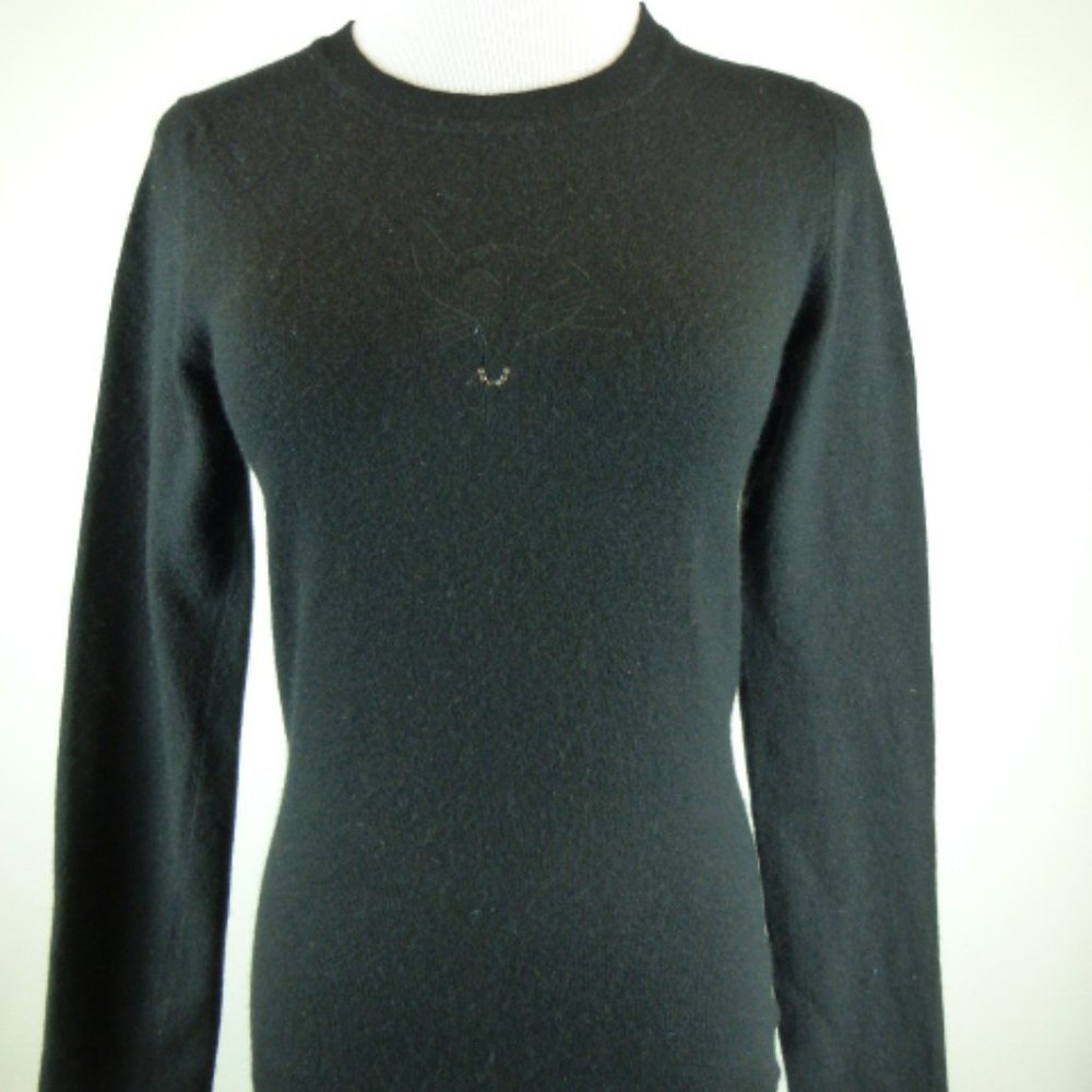 CLEMENTS RIBEIRO scotland Kitty cat crystals CASHMERE SWEATER S